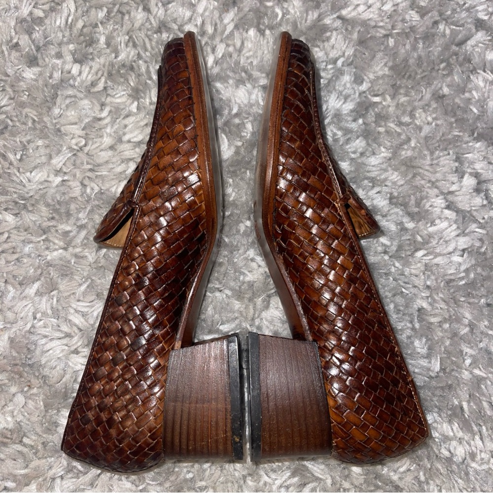 Sesto Meucci Of Florence Brown woven Tassie loafer Size 6N Shoes - Picture 4 of 8